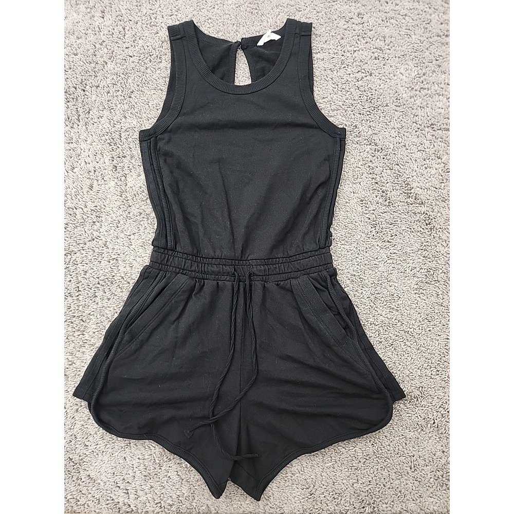 Splendid Collection Romper Womens XS Black Tank DrawstringWaistband Keyhole Back